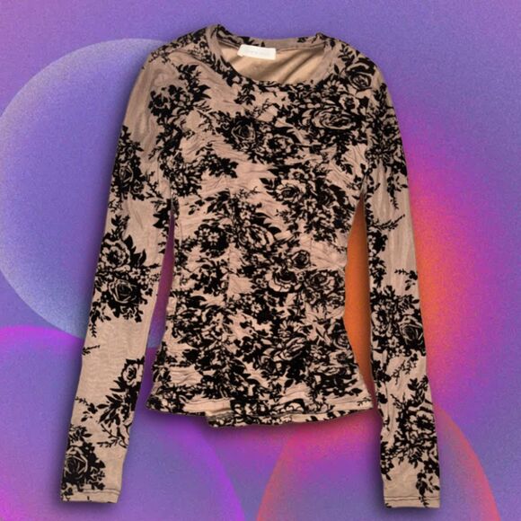 Ellen's Story Tops - Size XS/S Whimsigoth Ruched Y2K Long Sleeve Top